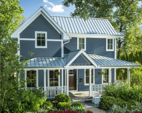 Hardie siding installed on a home.