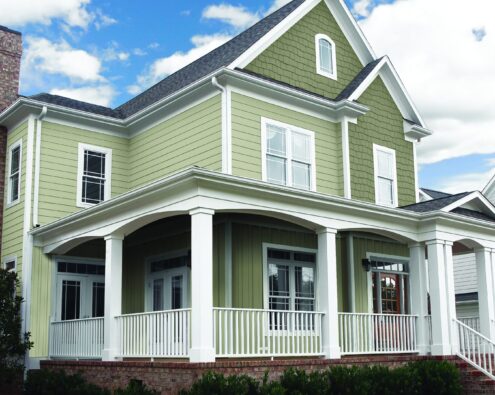 Paining James Hardie siding color.